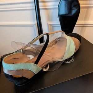 Seychelles Mint and Black Heels